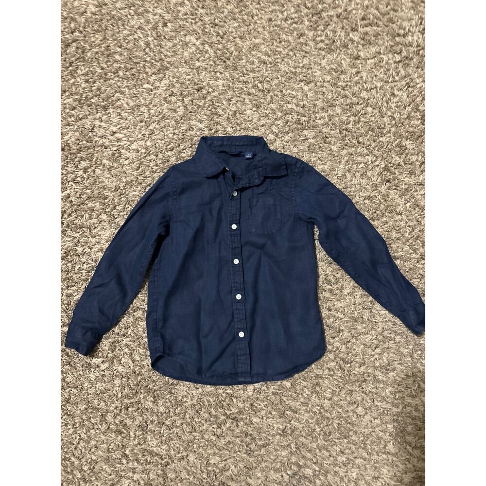 Janie and Jack Linen Button Down Top Shirt 5